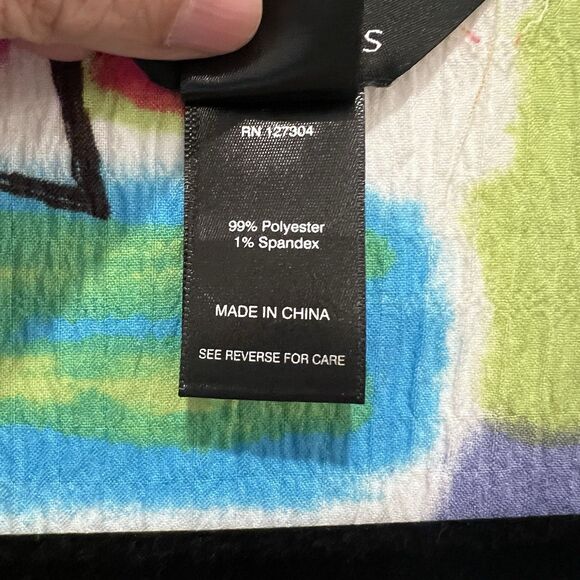 Ali Miles Top Womens 1X Abstract Art Lightweight Statement Button Front Shacket - Picture 3 of 10